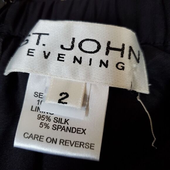 St. John Evening Georgette Silk Flare Pants Size 2 - Picture 10 of 12